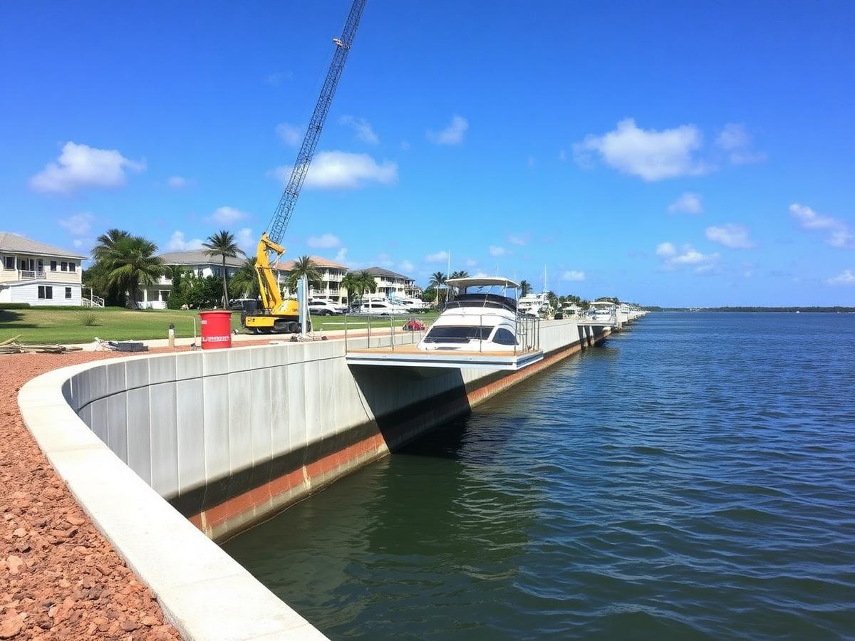 Concrete seawall